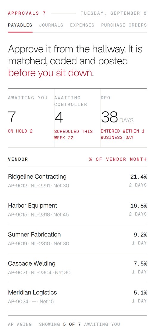 Approvals and Payables